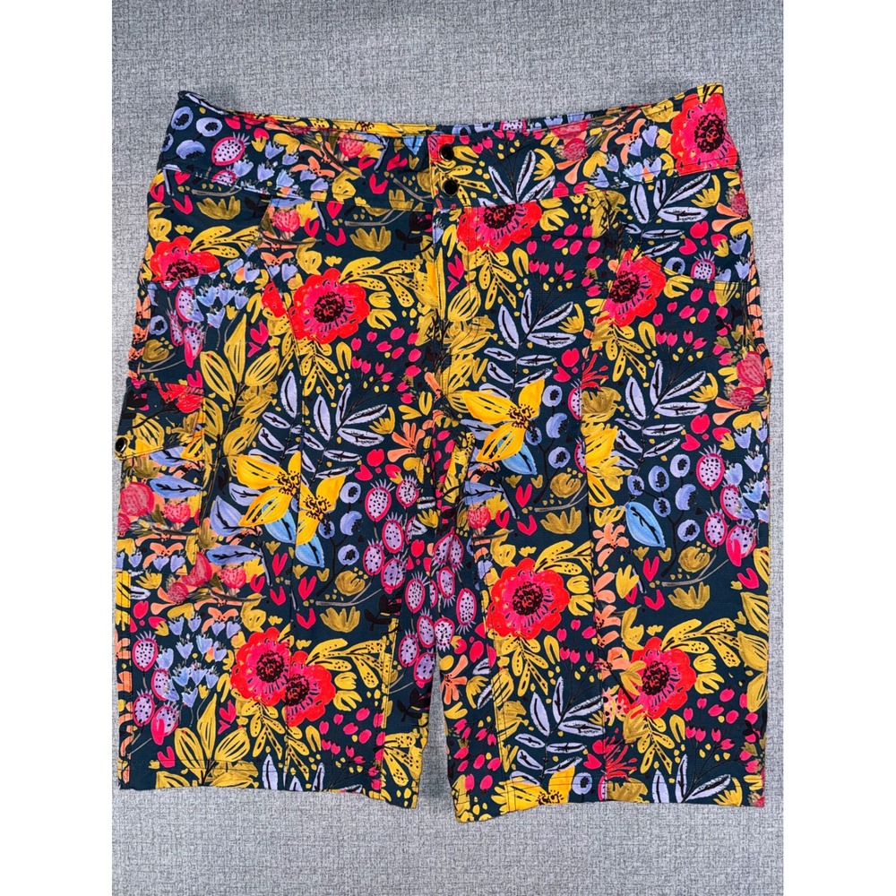 Shredly Womens Floral Mountain Bike Shorts Multi Color MTB Cargo Pockets Size 18